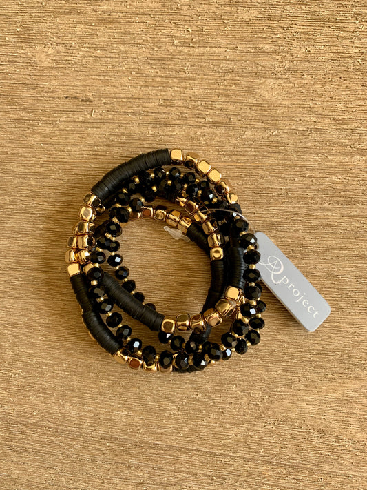 Gold/Black Bracelet Set